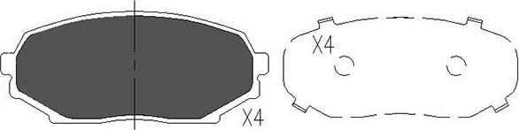 Kavo Parts KBP-4521 - Тормозные колодки, дисковые, комплект autospares.lv