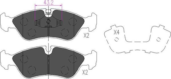 Kavo Parts KBP-1004 - Тормозные колодки, дисковые, комплект autospares.lv