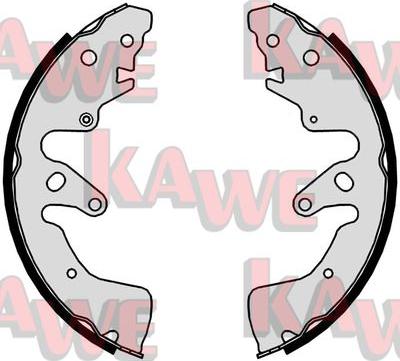 Kawe 09960 - Комплект тормозных колодок, барабанные autospares.lv