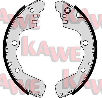 Kawe 09680 - Комплект тормозных колодок, барабанные autospares.lv