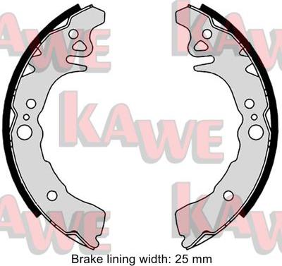 Kawe 09010 - Комплект тормозных колодок, барабанные autospares.lv