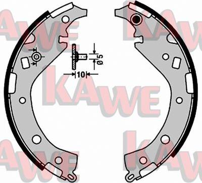 Kawe 09170 - Комплект тормозных колодок, барабанные autospares.lv