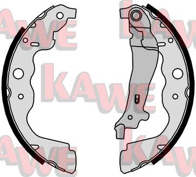 Kawe 09890 - Комплект тормозных колодок, барабанные autospares.lv