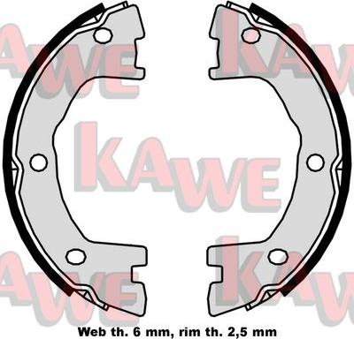 Kawe 09250 - Комплект тормозов, ручник, парковка autospares.lv