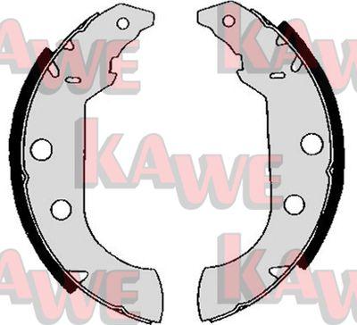 Kawe 04980 - Комплект тормозных колодок, барабанные autospares.lv