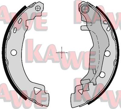 Kawe 04925 - Комплект тормозных колодок, барабанные autospares.lv