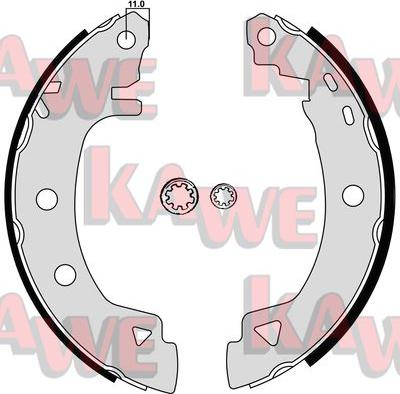 Kawe 04920 - Комплект тормозных колодок, барабанные autospares.lv