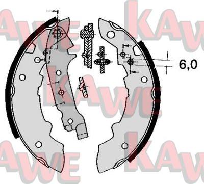 Kawe 04470 - Комплект тормозных колодок, барабанные autospares.lv