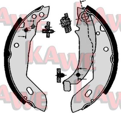 Kawe 04670 - Комплект тормозных колодок, барабанные autospares.lv