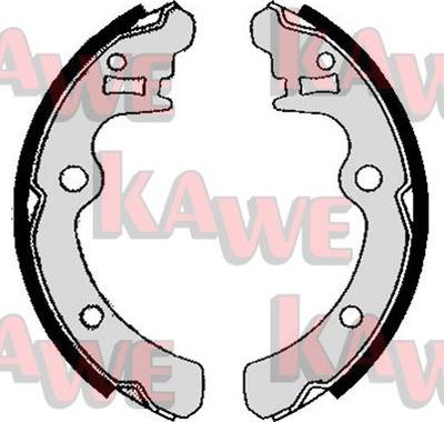 Kawe 04890 - Комплект тормозных колодок, барабанные autospares.lv