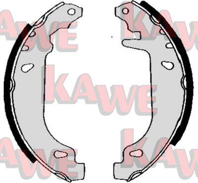 Kawe 04880 - Комплект тормозных колодок, барабанные autospares.lv