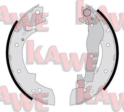 Kawe 04290 - Комплект тормозных колодок, барабанные autospares.lv