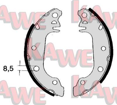 Kawe 04710 - Комплект тормозных колодок, барабанные autospares.lv