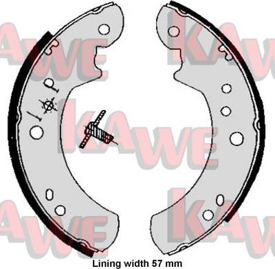 Kawe 05060B - Комплект тормозных колодок, барабанные autospares.lv