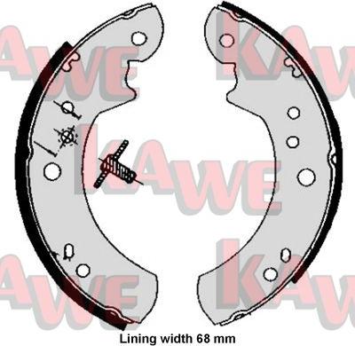 Kawe 05060 - Комплект тормозных колодок, барабанные autospares.lv