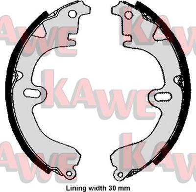 Kawe 05860 - Комплект тормозных колодок, барабанные autospares.lv