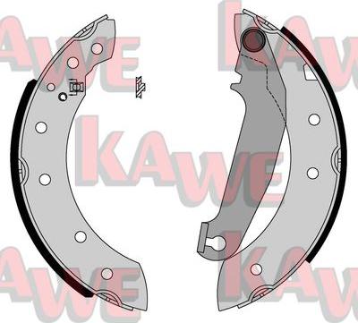 Kawe 05750 - Комплект тормозных колодок, барабанные autospares.lv