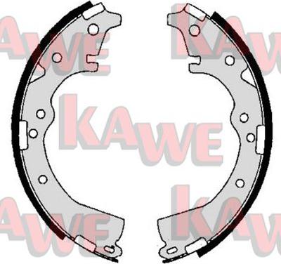 Kawe 06650 - Комплект тормозных колодок, барабанные autospares.lv