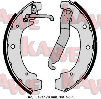 Kawe 06740 - Комплект тормозных колодок, барабанные autospares.lv