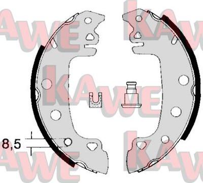 Kawe 00770 - Комплект тормозных колодок, барабанные autospares.lv