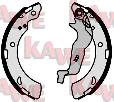 Kawe 01091 - Комплект тормозных колодок, барабанные autospares.lv