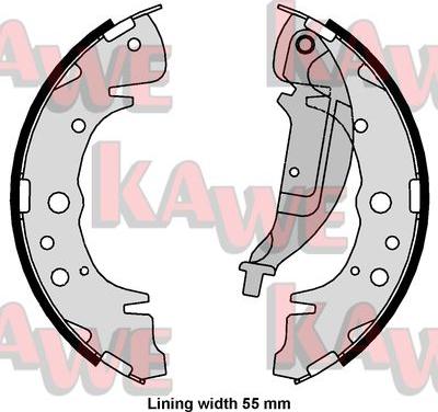 Kawe 01061 - Комплект тормозных колодок, барабанные autospares.lv