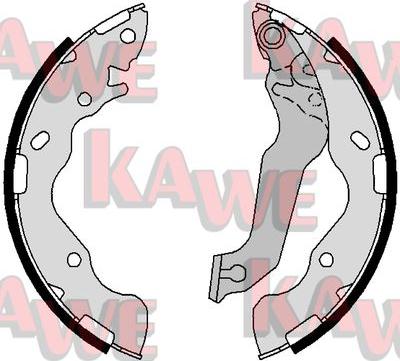 Kawe 01082 - Комплект тормозных колодок, барабанные autospares.lv