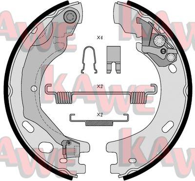 Kawe 01030 - Комплект тормозов, ручник, парковка autospares.lv