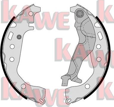 Kawe 01199 - Комплект тормозных колодок, барабанные autospares.lv