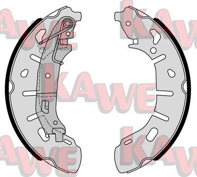 Kawe 01101 - Комплект тормозных колодок, барабанные autospares.lv