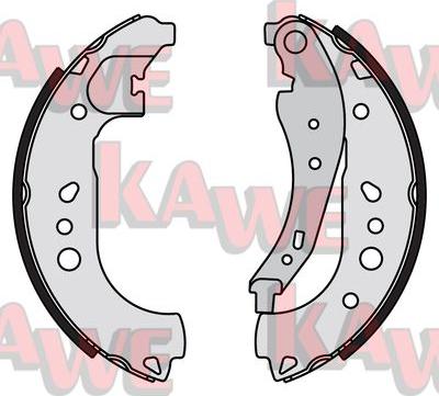 Kawe 01181 - Комплект тормозных колодок, барабанные autospares.lv