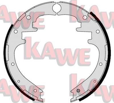 Kawe 01125 - Комплект тормозных колодок, барабанные autospares.lv