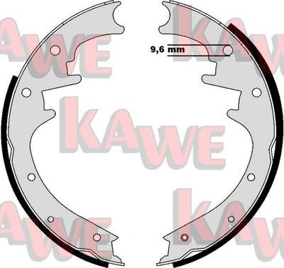 Kawe 08990 - Комплект тормозных колодок, барабанные autospares.lv