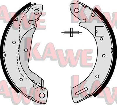 Kawe 08500 - Комплект тормозных колодок, барабанные autospares.lv