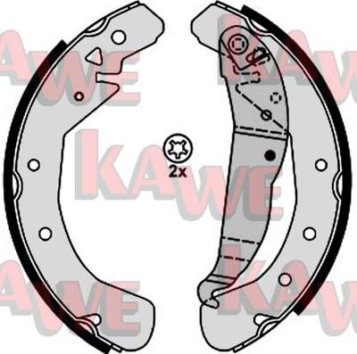 Kawe 08210 - Комплект тормозных колодок, барабанные autospares.lv