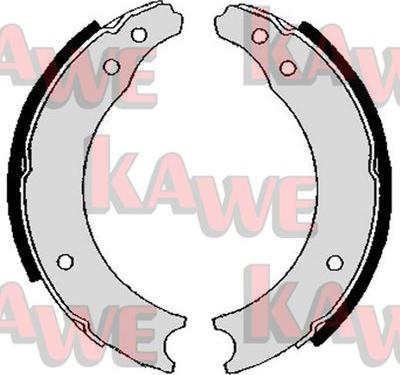 Kawe 03000 - Комплект тормозных колодок, барабанные autospares.lv