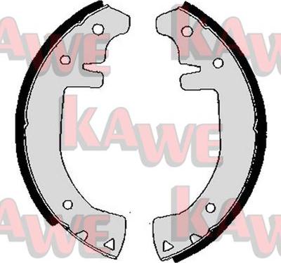 Kawe 02990 - Комплект тормозных колодок, барабанные autospares.lv