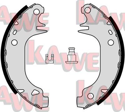 Kawe 02900 - Комплект тормозных колодок, барабанные autospares.lv