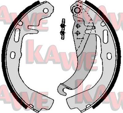 Kawe 02500 - Комплект тормозных колодок, барабанные autospares.lv