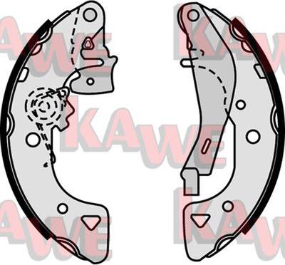 Kawe 07540 - Комплект тормозных колодок, барабанные autospares.lv