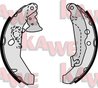 Kawe 07560 - Комплект тормозных колодок, барабанные autospares.lv