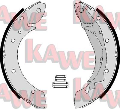 Kawe 07165 - Комплект тормозных колодок, барабанные autospares.lv