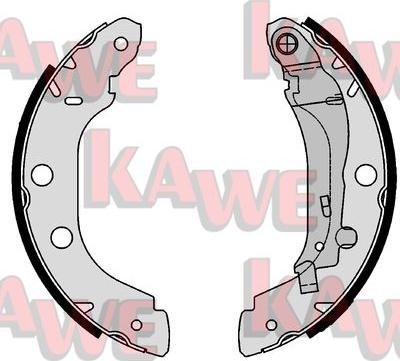 Kawe 07340 - Комплект тормозных колодок, барабанные autospares.lv