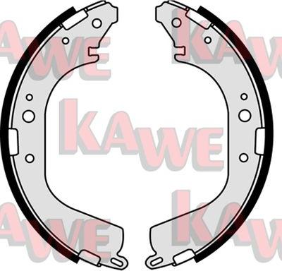 Kawe 07780 - Комплект тормозных колодок, барабанные autospares.lv