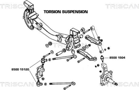 Kawe 8500 1504 - Шаровая опора, несущий / направляющий шарнир autospares.lv