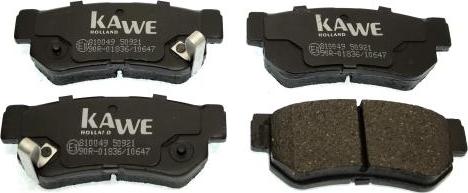 Kawe 810049 - Тормозные колодки, дисковые, комплект autospares.lv