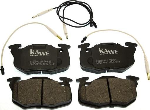 Kawe 810006 - Тормозные колодки, дисковые, комплект autospares.lv