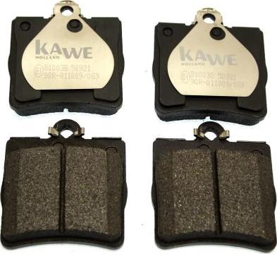 Kawe 810038 - Тормозные колодки, дисковые, комплект autospares.lv