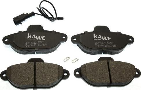 Kawe 810022 - Тормозные колодки, дисковые, комплект autospares.lv