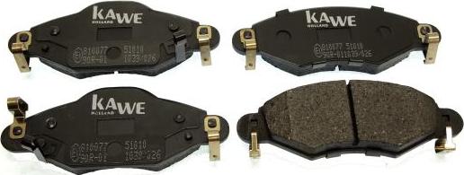 Kawe 810077 - Тормозные колодки, дисковые, комплект autospares.lv
